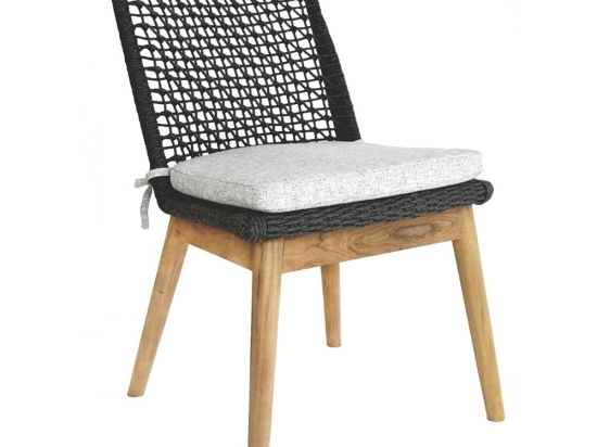 Καρέκλα Sofia/Rope 01-00-2309 Με Μαξιλάρι 63x58x84cm Black-Oak