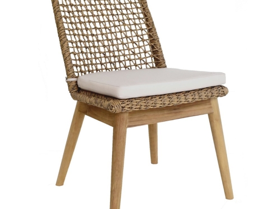 Καρέκλα Sofia/Rattan 01-00-2310 Με Μαξιλάρι 63x58x84cm Oak-Ecru