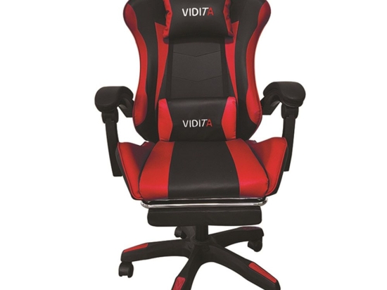 Πολυθρόνα Gaming Με Υποπόδιο A6060 01.0292 64x62x113-121cm Black-Red Zita Plus