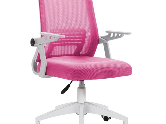 Πολυθρόνα Γραφείου A1180W 01.0382 59x57x44-90/52-97cm Pink-White Zita Plus