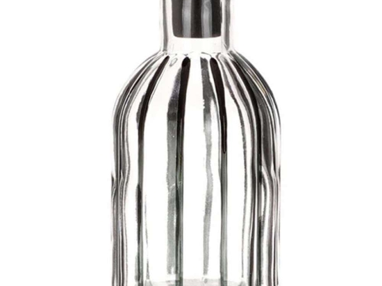 Κηροπήγιο Ριγέ 012.862224240 7x14cm Γυάλινο Black Γυαλί