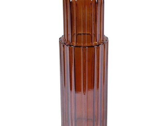 Βάζο - Μπουκάλι 013.795973 8x24cm Γυάλινο Brown Γυαλί