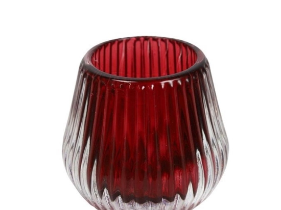 Κηροπήγιο Γυάλινο 013.814372 7,2x6,5cm Red