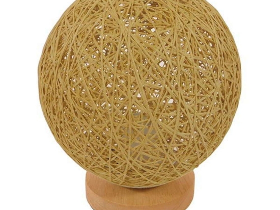 Φωτιστικό Επιτραπέζιο Ψάθινο Hyde 01336 1xE27 Φ20cm Beige GloboStar