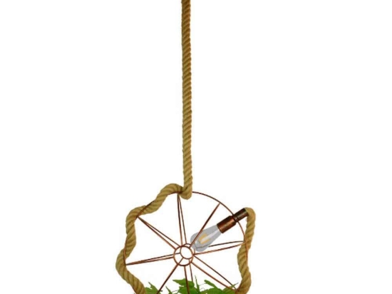 Φωτιστικό Οροφής Petunia 01661 1xΕ27 Με Πλέγμα Φ42x42cm Rust-Beige GloboStar