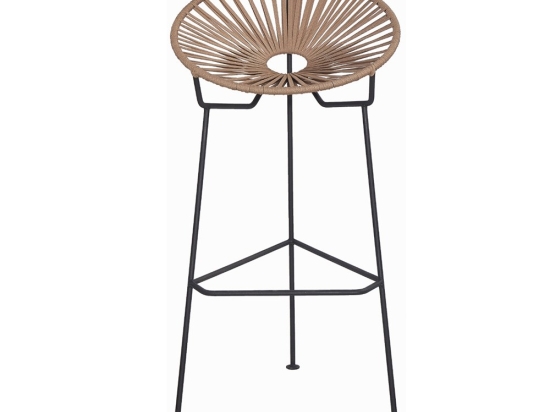 Σκαμπό Μπαρ Acapulco/S 02-00-0510 51x51x97cm Black-Beige