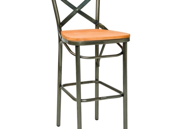 Σκαμπό Μπαρ Antique/S-MW 02-00-0569 51x45x111cm Anthracite-Oak