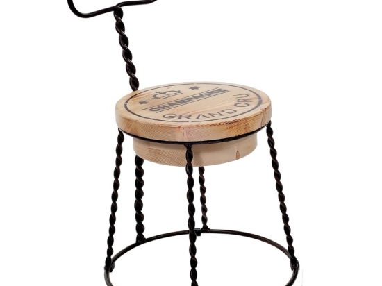 Καρέκλα Champagne 02-00-0645 51x45x81cm Black-Natural