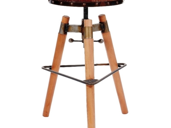 Σκαμπό Μπαρ Oldy/W-R 02-00-0653 Φ44x85cm Oak-Walnut