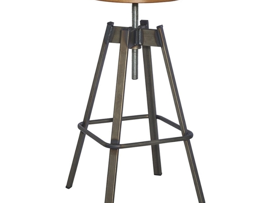 Σκαμπό Μπαρ TN-494/W 02-00-0657 Φ41x85cm Anthracite-Oak