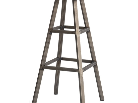 Σκαμπό Μπαρ Ladder 02-00-0814 Φ42x80cm Grey-Walnut
