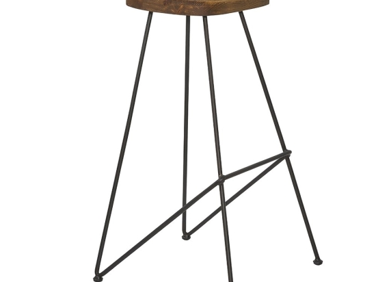 Σκαμπό Μπαρ Calvin/S-W 02-00-1011 48x48x80cm Black-Walnut