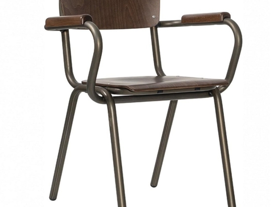 Καρέκλα School/P-W 02-00-1060 48x57x83cm Anthracite-Walnut