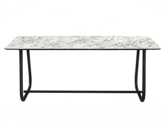 Τραπέζι Κήπου Marine/T-D 02-00-1387 189x89x77cm Marble White-Black