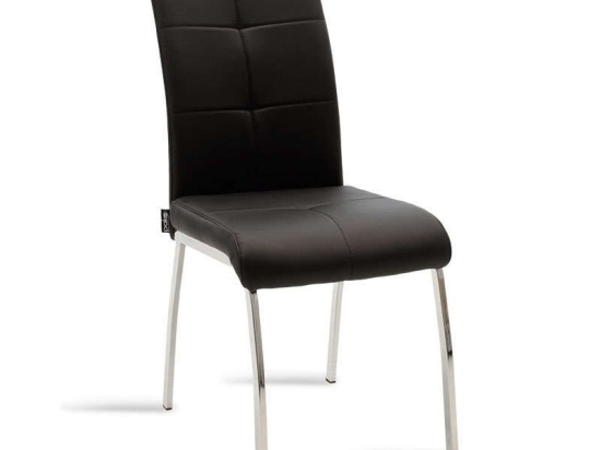 Καρέκλα Ariadne 029-000069 Black Μέταλλο,Τεχνόδερμα