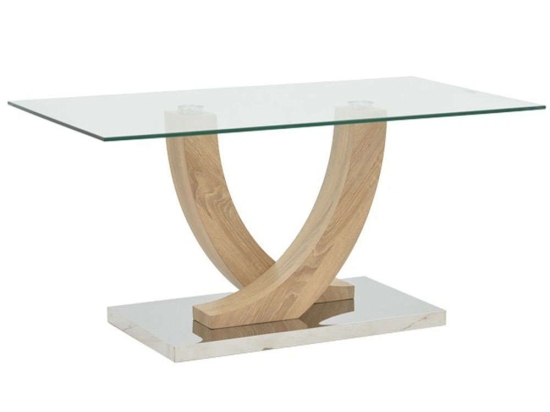 Τραπέζι Σαλονιού Kasmora 029-000238 110x60x45cm Clear-Natural