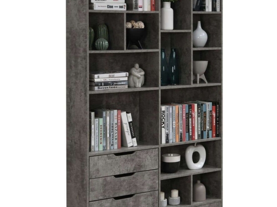 Βιβλιοθήκη Lucinda 049-000092 120x29,8x180,5cm Grey Oak