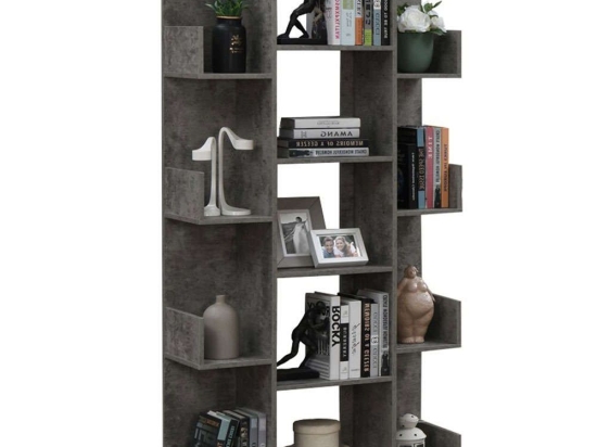 Βιβλιοθήκη Charles 049-000093 90x31x182,5cm Grey Oak