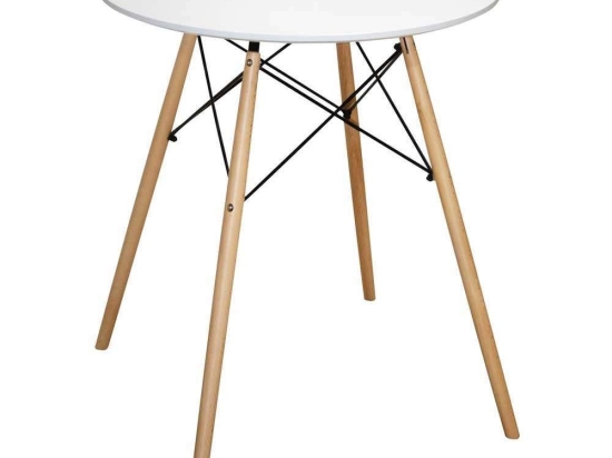 Τραπέζι Minimal HM0060.01 Φ60Χ72Υcm White-Beech Mdf,Ξύλο