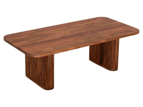Τραπέζι Σαλονιού Groot HM9686 120x60x40cm Από Μασίφ Ξύλο Natural Ξύλο