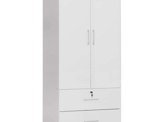 Ντουλάπα Δίφυλλη Reina HM2484.01 80x48x183cm White Δίφυλλη