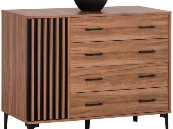 Συρταριέρα Harry HM18009.01 110x46x87,5cm Natural-Black