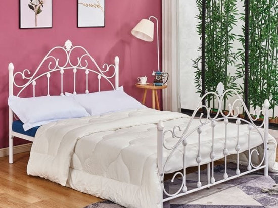 Κρεβάτι 150Χ200 White HM576.02 Διπλό Μέταλλο