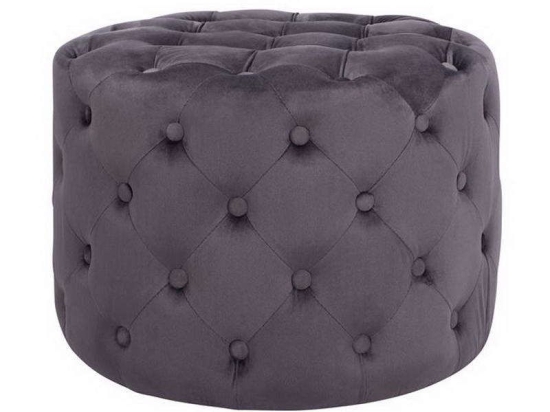 Σκαμπό Kassie Chesterfield HM8406.01 Γκρι Φ60x43cm Ύφασμα