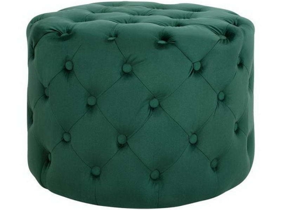 Σκαμπό Kassie Chesterfield HM8406.03 Σκούρο Πράσινο Φ60x43cm Ύφασμα