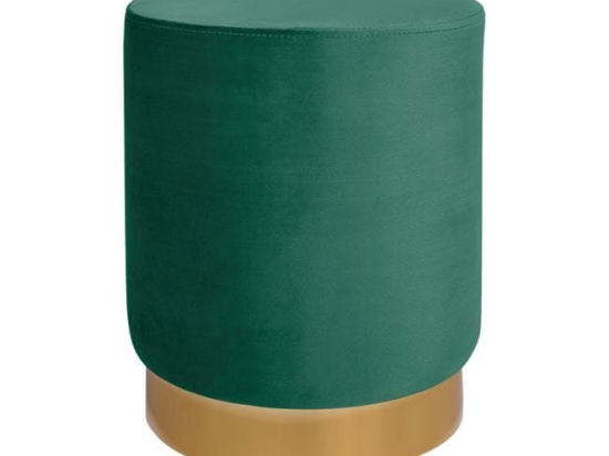 Σκαμπό Levy HM8408.03 Green-Gold  Φ35x43cm Ύφασμα