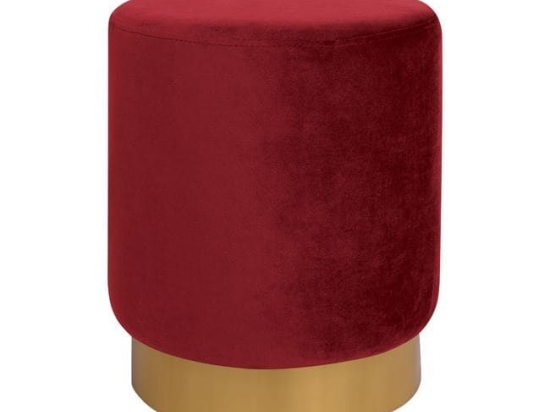 Σκαμπό Levy Red HM8408.06 Φ35x43Υ εκ. Βελούδο