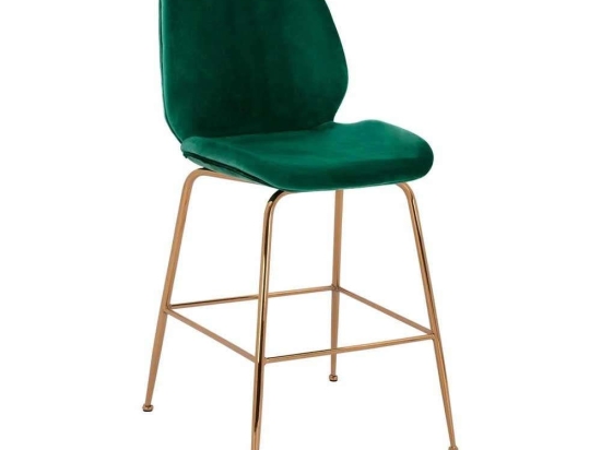 Σκαμπό Nora HM8524.03 Forest Green-Gold Σετ 2τμχ Βελούδο, Μέταλλο