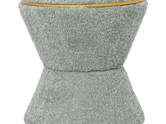 Σκαμπό Στρογγυλό Linner HM9604.15 Φ38,5x43cm Με Μπουκλέ Ύφασμα Gold-Mint Ύφασμα