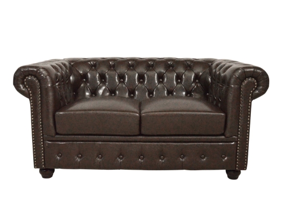 Καναπές T.Chesterfield Hm3010.01 Dark Brown155x90x73 cm Τεχνόδερμα