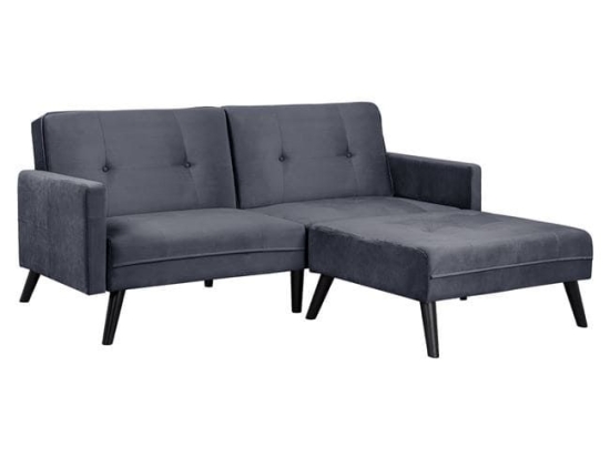 Καναπές Γωνία Κρεβάτι Livia Grey Με Υποπόδιο 211X158X83Y εκ. HM3151.01 Βελούδο