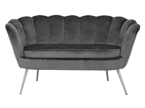 Καναπές 2Θέσιος Coquille HM8627.01 Grey 130x77x83Υ εκ. Βελούδο