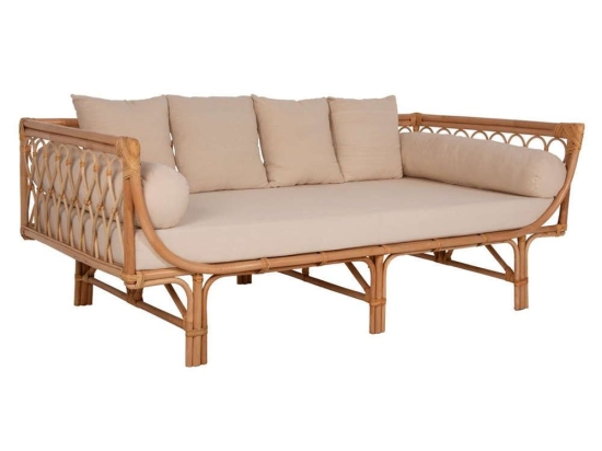 Καναπές - Κρεβάτι Aliki HM9658 200x100x86cm Με Μαξιλάρια Natural-Beige Τριθέσιος