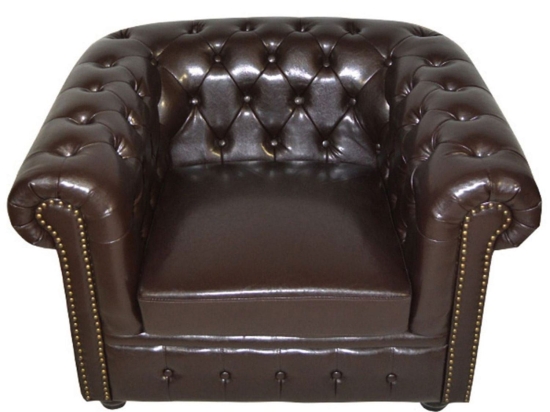 Πολυθρόνα T.Chesterfield Hm3011.01 Σκούρο Καφέ 110x90x73 cm Τεχνόδερμα