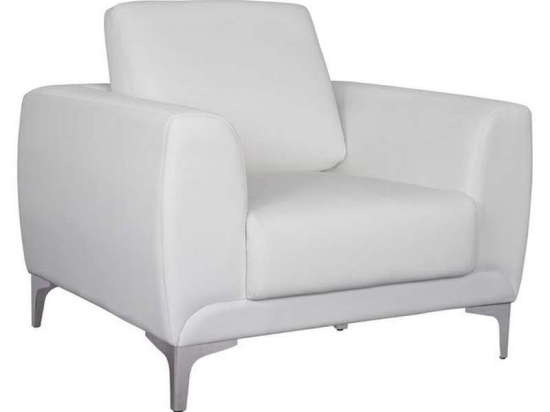 Πολυθρόνα Kenzie 89x81x81 HM3121.12 White Μέταλλο,Τεχνόδερμα