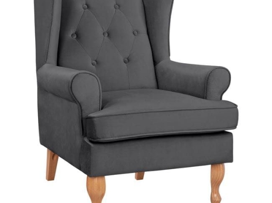 Πολυθρόνα Μπερζέρα Grey Brandon 81Χ83Χ101Υ εκ.HM3073.11 Βελούδο