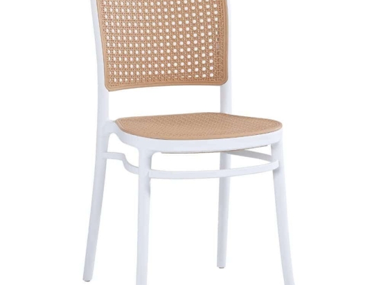 Καρέκλα Πολυπροπυλένιου HM5937.01 41x49x102cm Beige-White Πολυπροπυλένιο