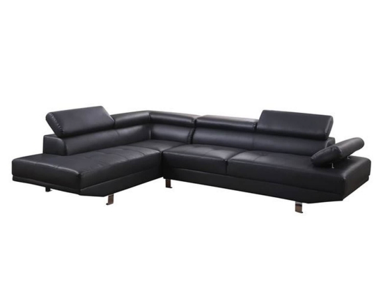 Καναπές Γωνία Αριστερή HM3084.02L Black 266x212x87 εκ. Τεχνόδερμα
