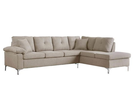 Καναπές Γωνία Δεξιά HM3086R Beige 282x197x90 εκ. Ύφασμα