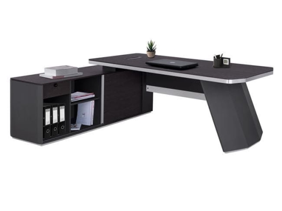 Γραφείο Επαγγελματικό Αριστερή Γωνία Grey & Wenge Rosewood HM2083L 220X180X76Υ εκ.