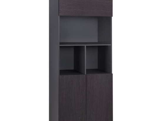 Βιβλιοθήκη Γραφείου Επαγγελματική Grey-Wenge Rosewood HM2089 80Χ40Χ200Υ εκ.