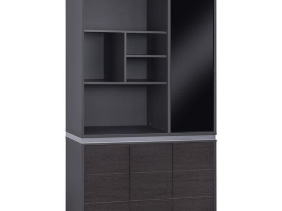Βιβλιοθήκη Γραφείου Επαγγελματική Grey-Wenge Rosewood HM2091R 120Χ40Χ200Υ εκ.