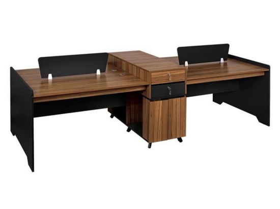 Σταθμός Εργασίας Supreme HM2349 Επαγγελματικός 4 Ατόμων 290x120x101cm Oak-Grey