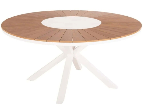 Τραπέζι Κήπου Moril HM6042.02 Φ150cm White-Natural