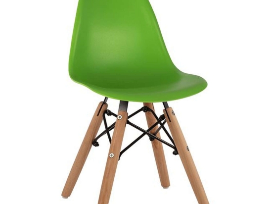 Καρέκλα Παιδική Με Ξύλινα Πόδια Twist Kid HM8453.03 Green Σετ 4τμχ Πολυπροπυλένιο,Ξύλο,Μέταλλο