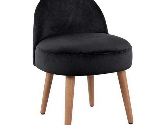 Σκαμπό Με Πλάτη Yasmine HM8395.04 Μαύρο 47x43x63.5cm Ύφασμα